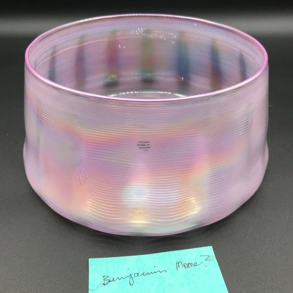 Vintage Benjamin Moore Hand Blown Iridescent Pink Bowl Dish Pilchuck Glass - Picture 8 of 11